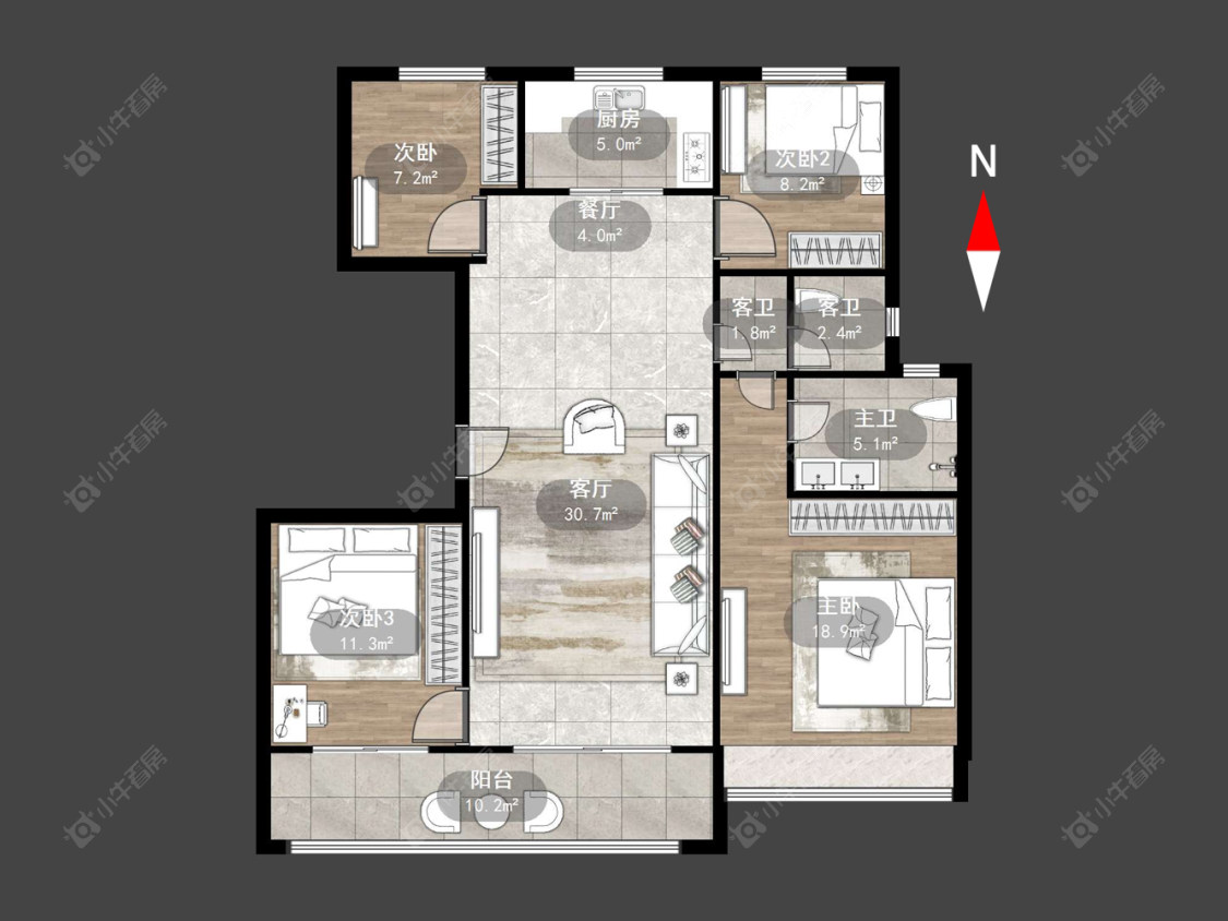 美的江山樾房源户型图 常州美的江山樾在售二手房源户型图_小牛看房