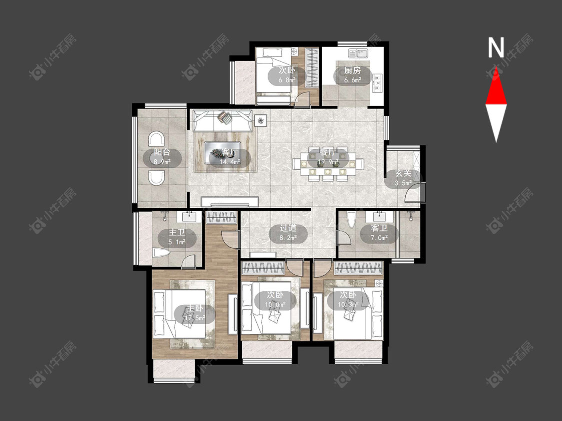 常州世茂香槟湖一期在售二手房源户型图_小牛看房