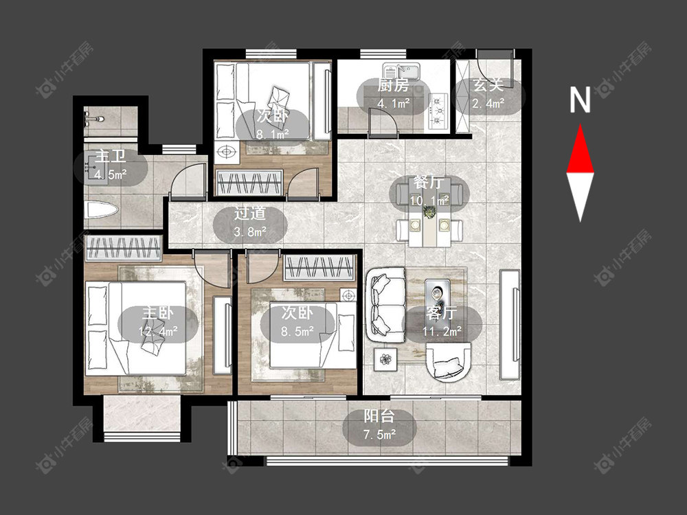 金新滟澜湖房源户型图 常州金新滟澜湖在售二手房源户型图_小牛看房