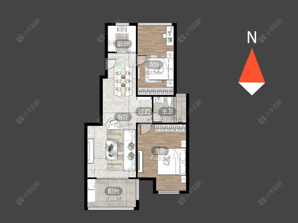 常州九洲豪廷苑在售二手房源户型图_小牛看房