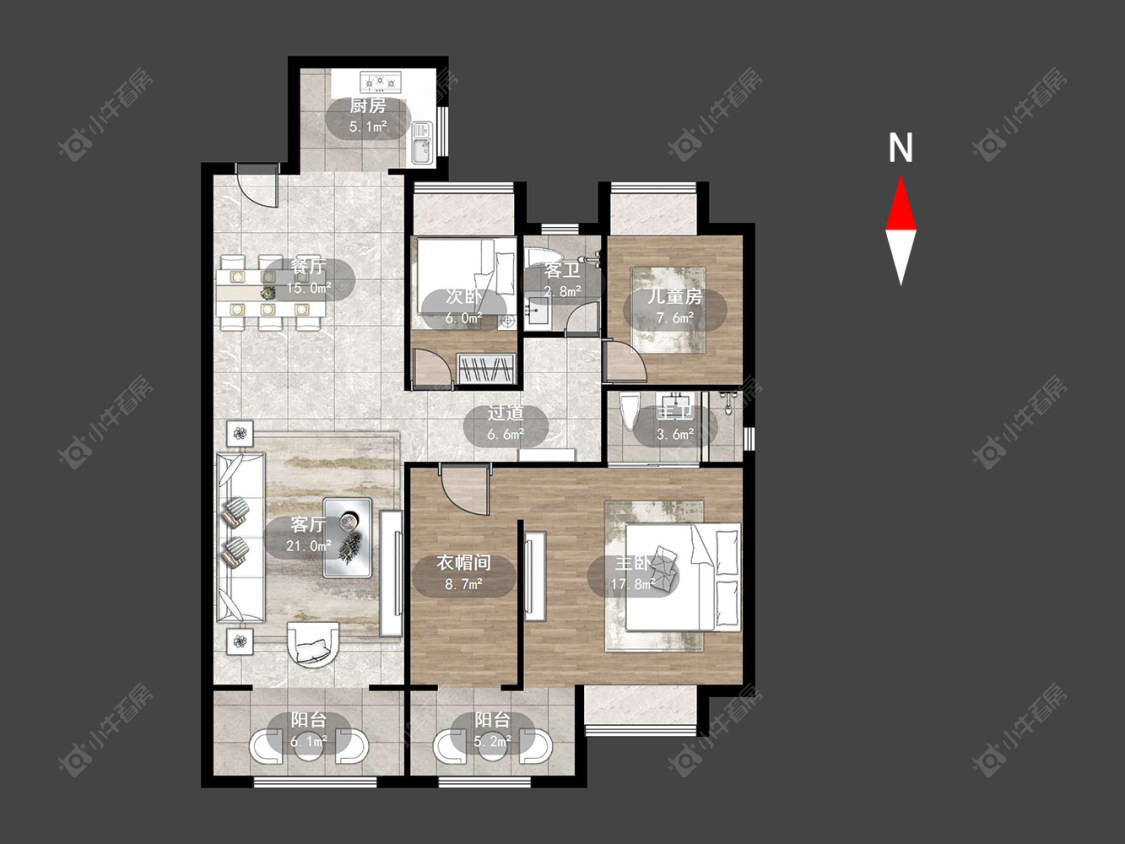 常州新城黑牡丹·世纪之光在售二手房源户型图_小牛看房