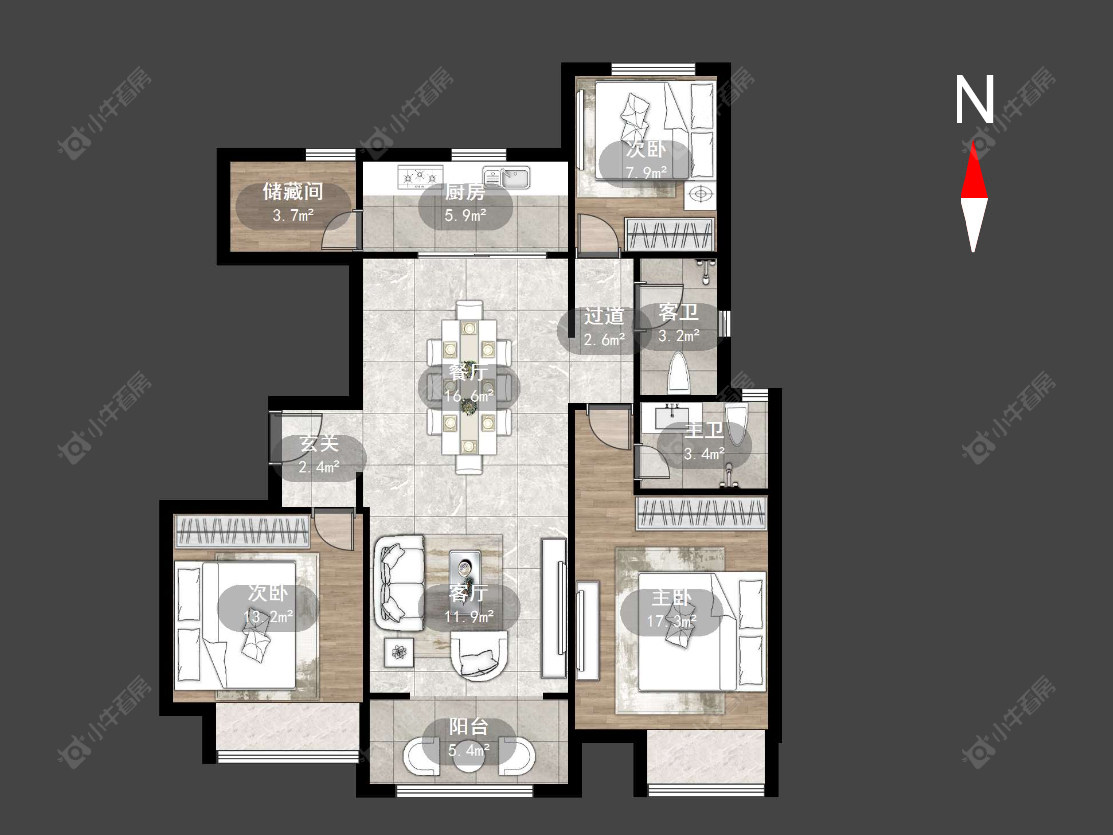 中海凤凰熙岸房源户型图 常州中海凤凰熙岸在售二手房源户型图_小牛看房