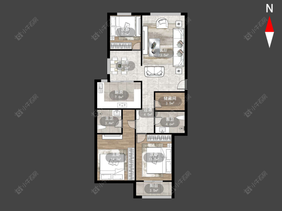 九洲新世界公馆房源户型图 常州九洲新世界公馆在售二手房源户型图_小牛看房