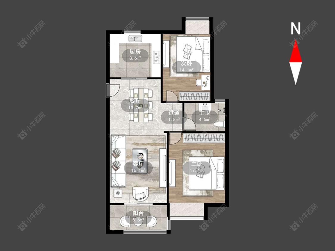 常州福地聚龙苑在售二手房源户型图_小牛看房