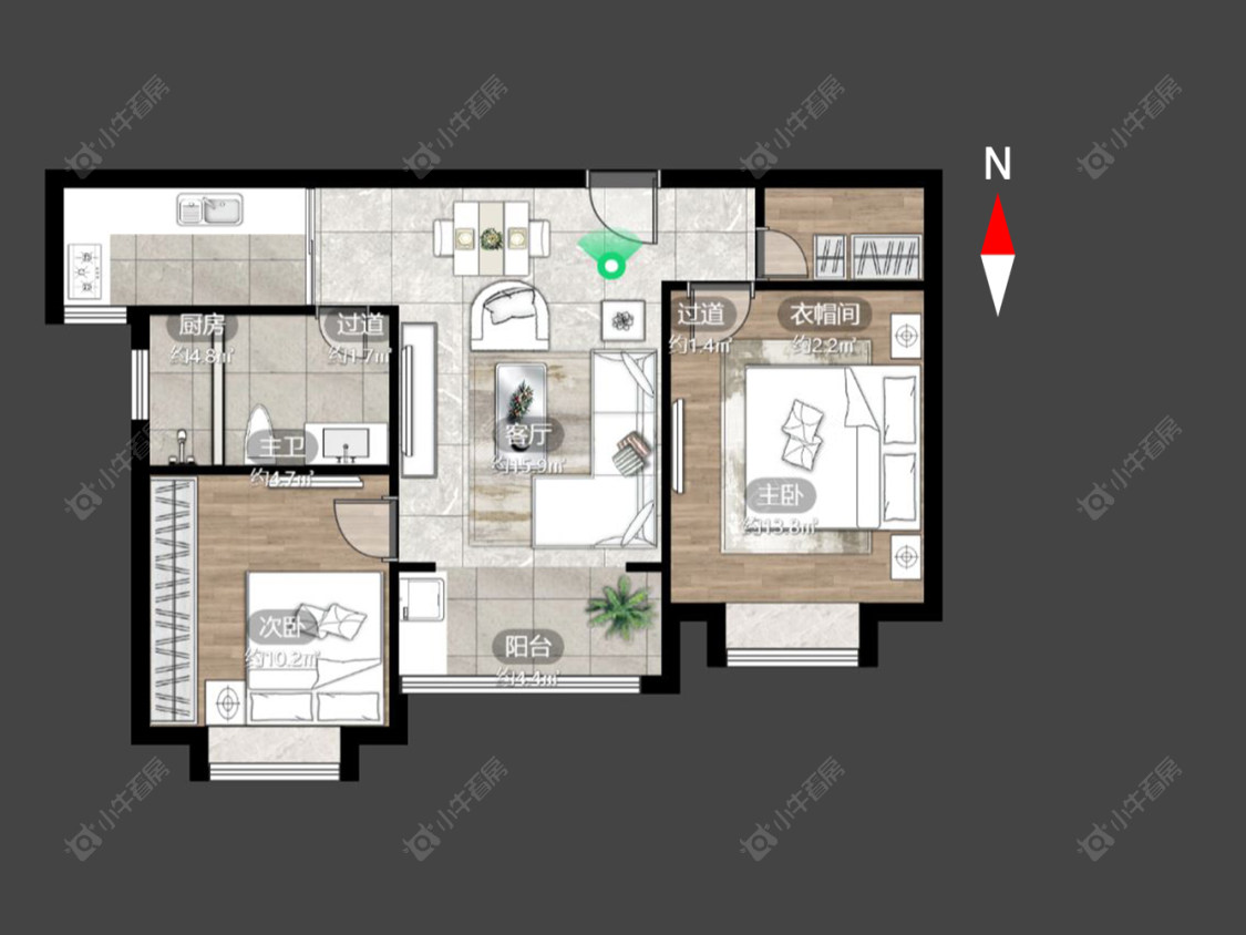 常州滨江明珠城东区在售二手房源户型图_小牛看房