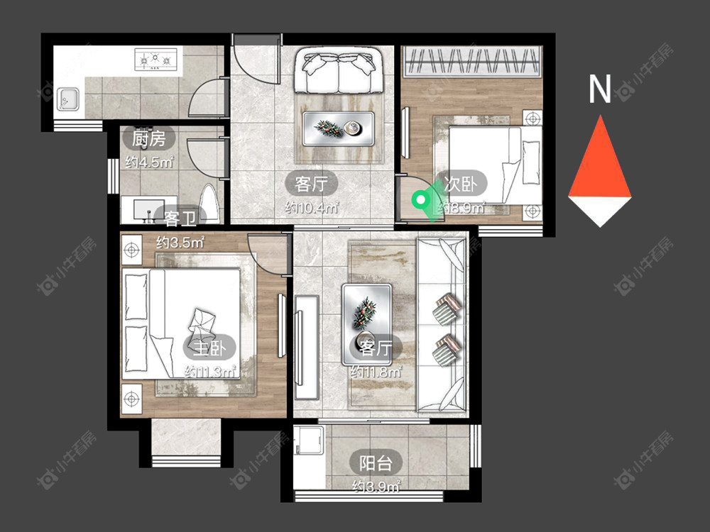 御水华庭一期房源户型图 常州御水华庭一期在售二手房源户型图_小牛看房
