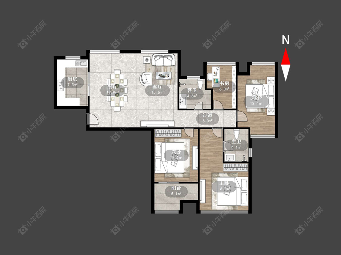 常州青山湾南区在售二手房源户型图_小牛看房