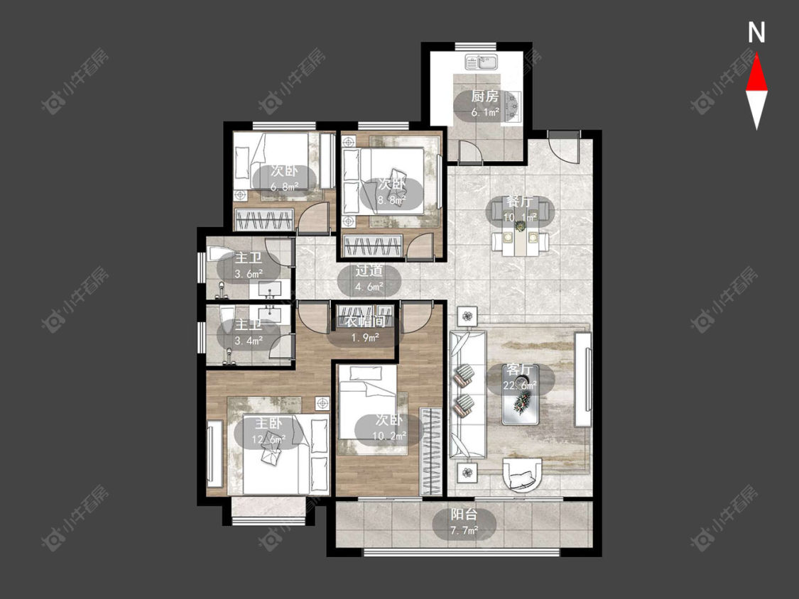 常州龙城金茂府东区在售二手房源户型图_小牛看房