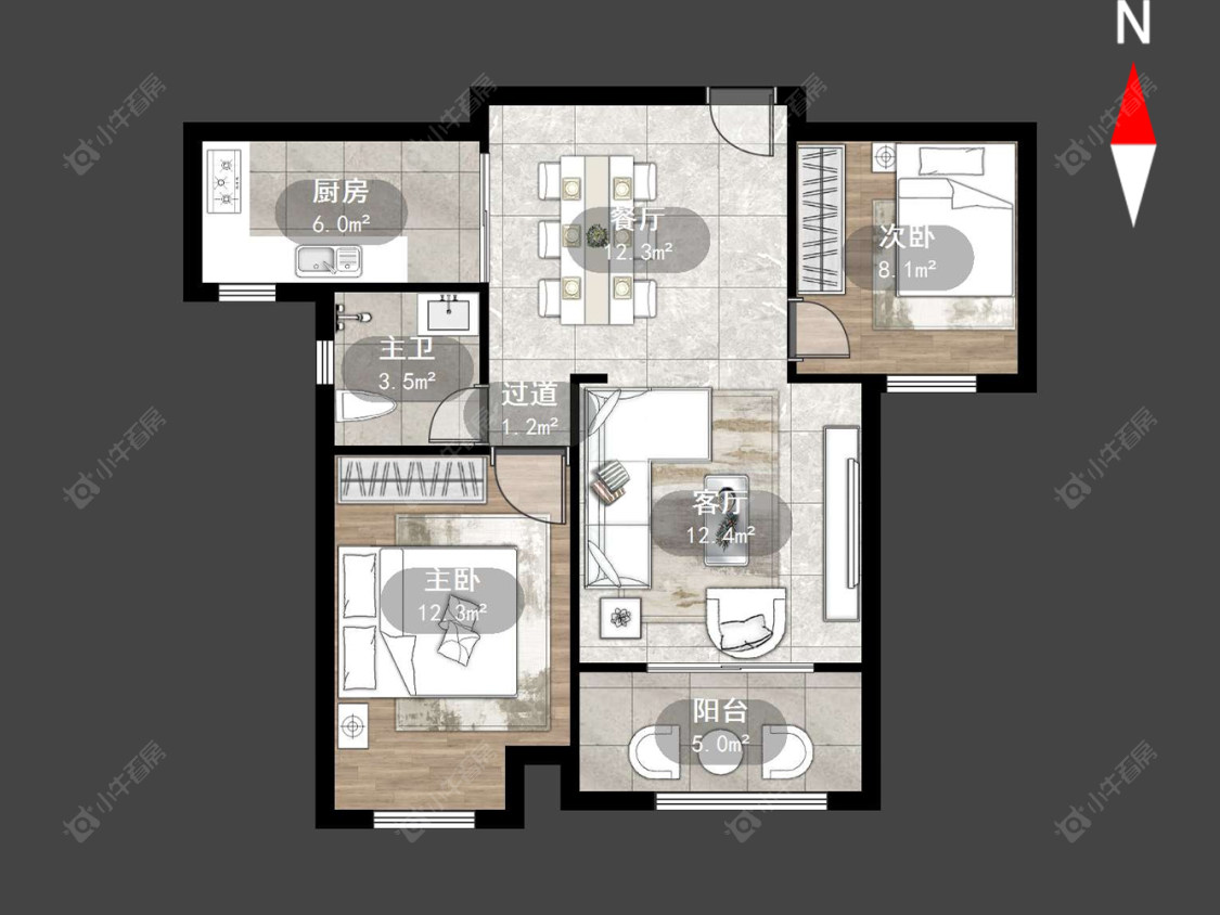常州公园壹号三期在售二手房源户型图_小牛看房