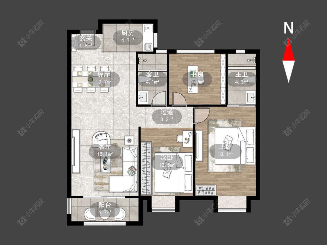 龙湖龙誉城四期房源户型图 常州龙湖龙誉城四期在售二手房源户型图_小牛看房