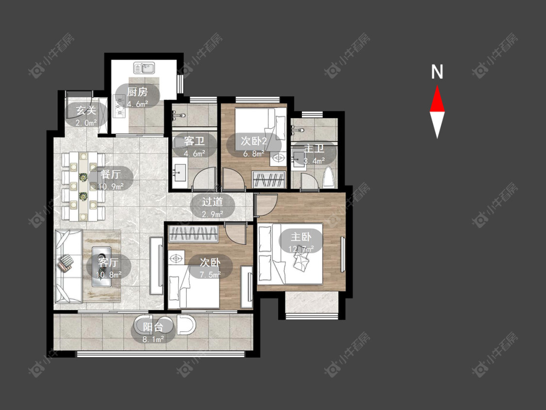常州弘阳云峯在售二手房源户型图_小牛看房