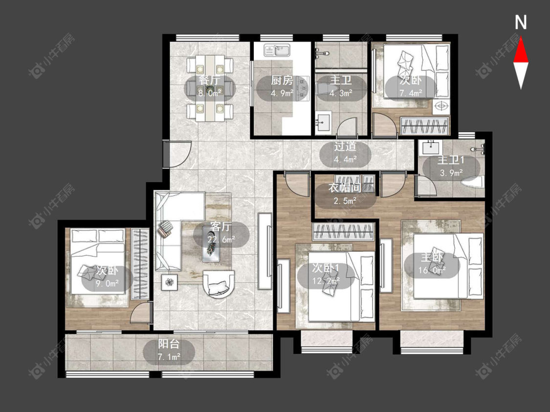 龙城金茂府西区房源户型图 常州龙城金茂府西区在售二手房源户型图_小牛看房
