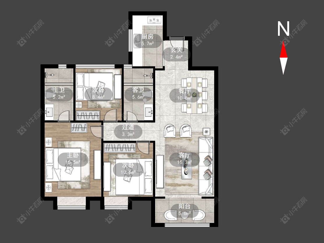 常州华润国际六期在售二手房源户型图_小牛看房