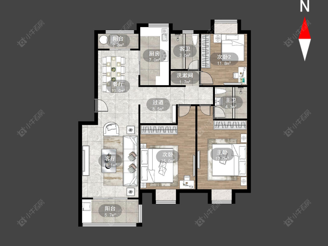 常州河苑家园北苑在售二手房源户型图_小牛看房