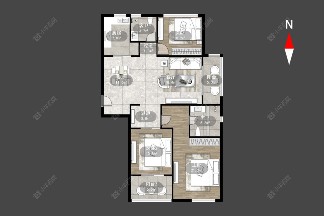 吾悦广场南区房源户型图 常州吾悦广场南区在售二手房源户型图_小牛看房
