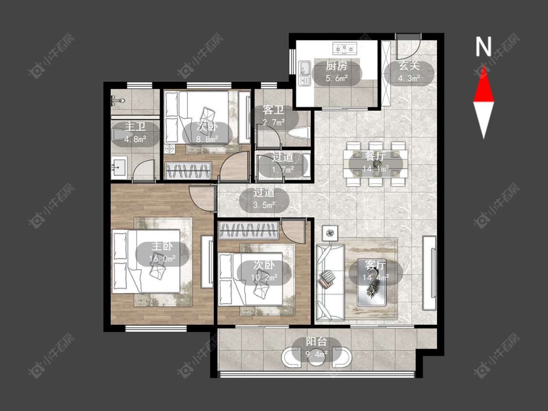 天启瑞禧花园房源户型图 常州天启瑞禧花园在售二手房源户型图_小牛看房
