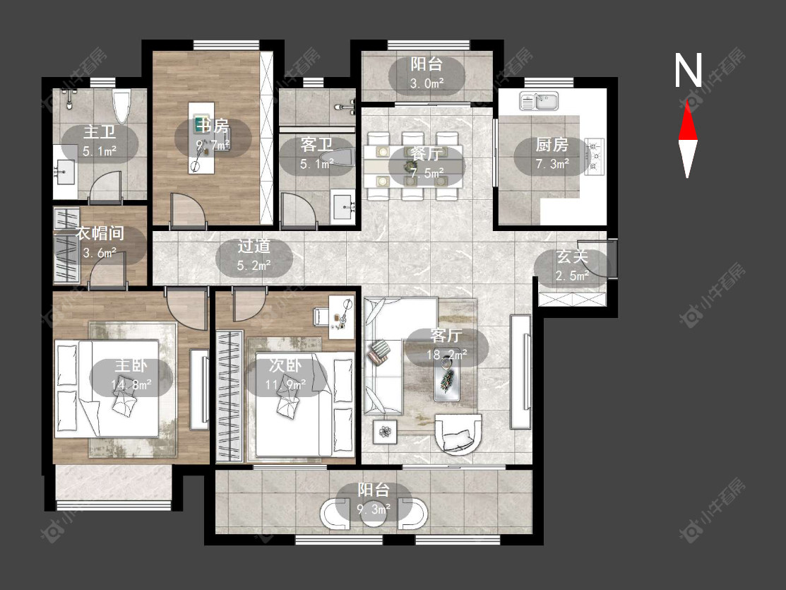 常州新城金郡(天宁)一期在售二手房源户型图_小牛看房