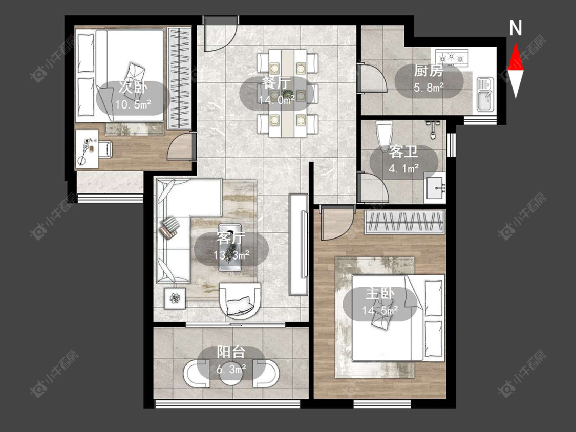 常州公园壹号三期在售二手房源户型图_小牛看房