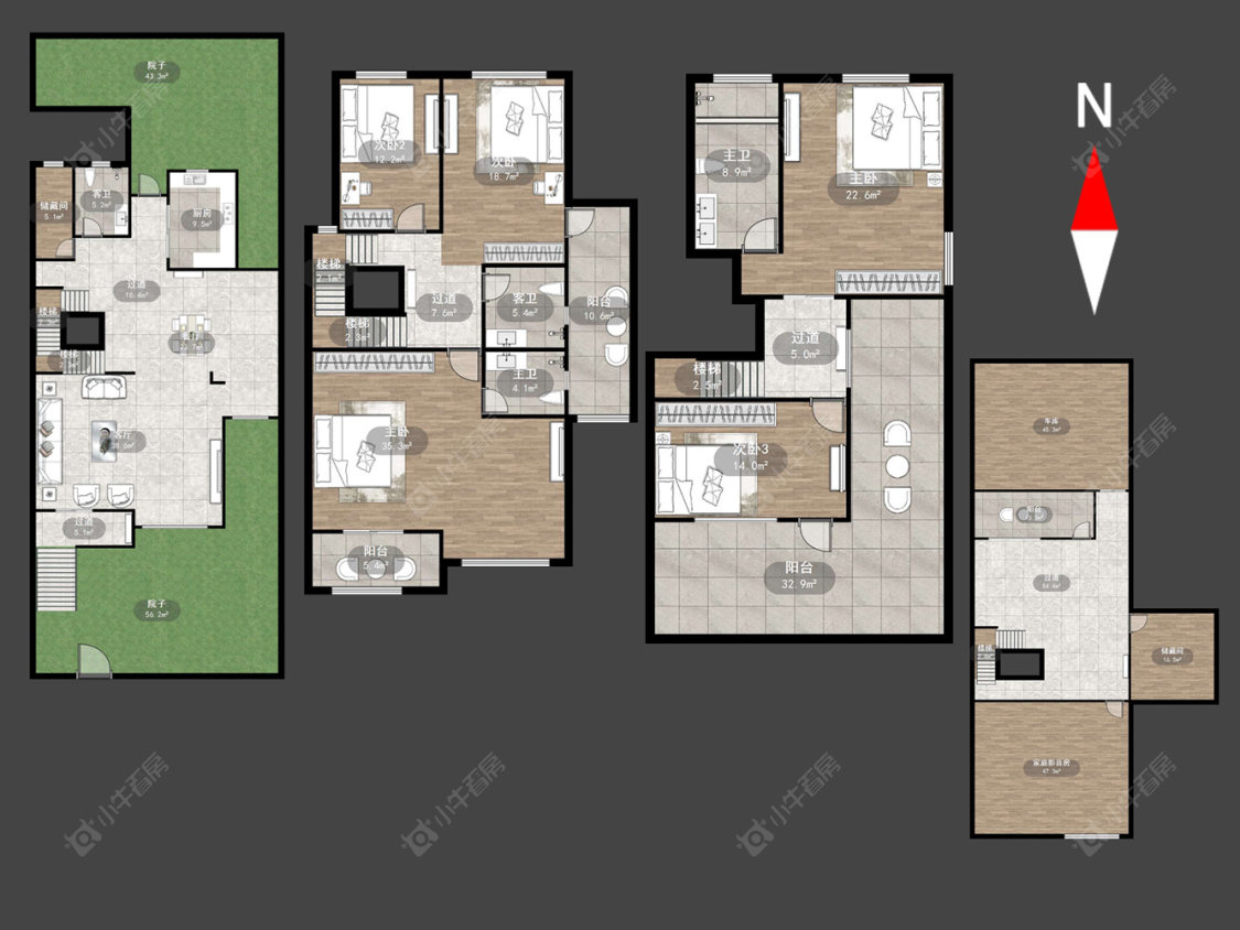 常州水晶城别墅区在售二手房源户型图_小牛看房