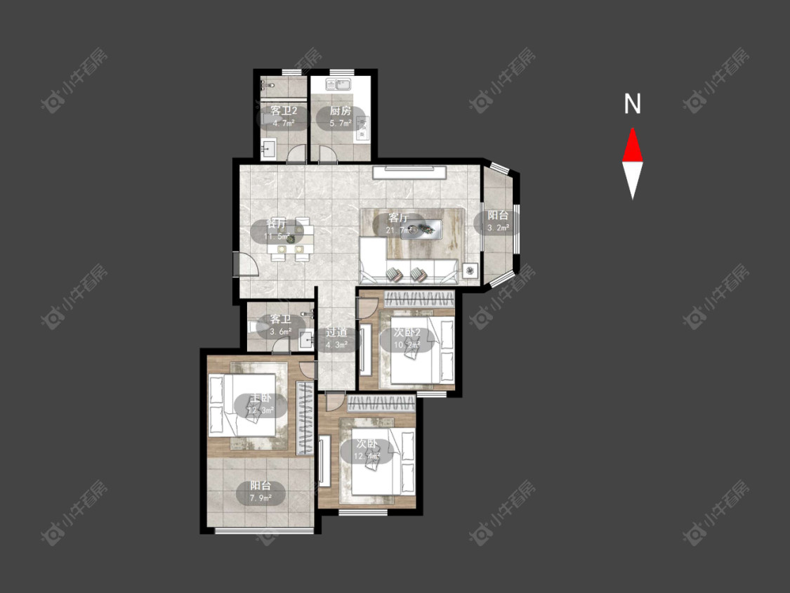 常州金美林花园在售二手房源户型图_小牛看房