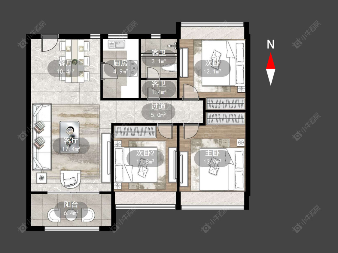 常州龙控公园道在售二手房源户型图_小牛看房