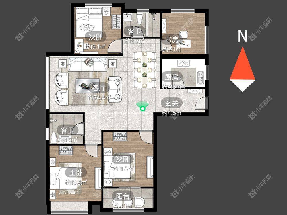 常州花园西郡在租房源户型图_小牛看房