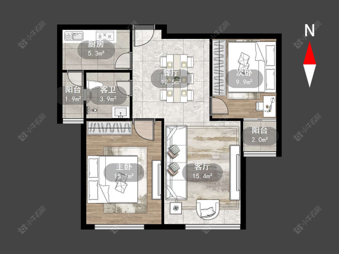 常州武房聚园在售二手房源户型图_小牛看房