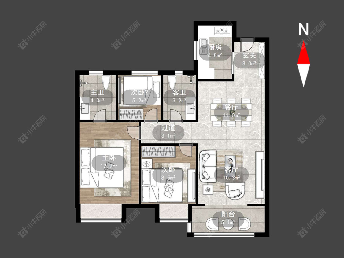 星河时代房源户型图 常州星河时代在售二手房源户型图_小牛看房
