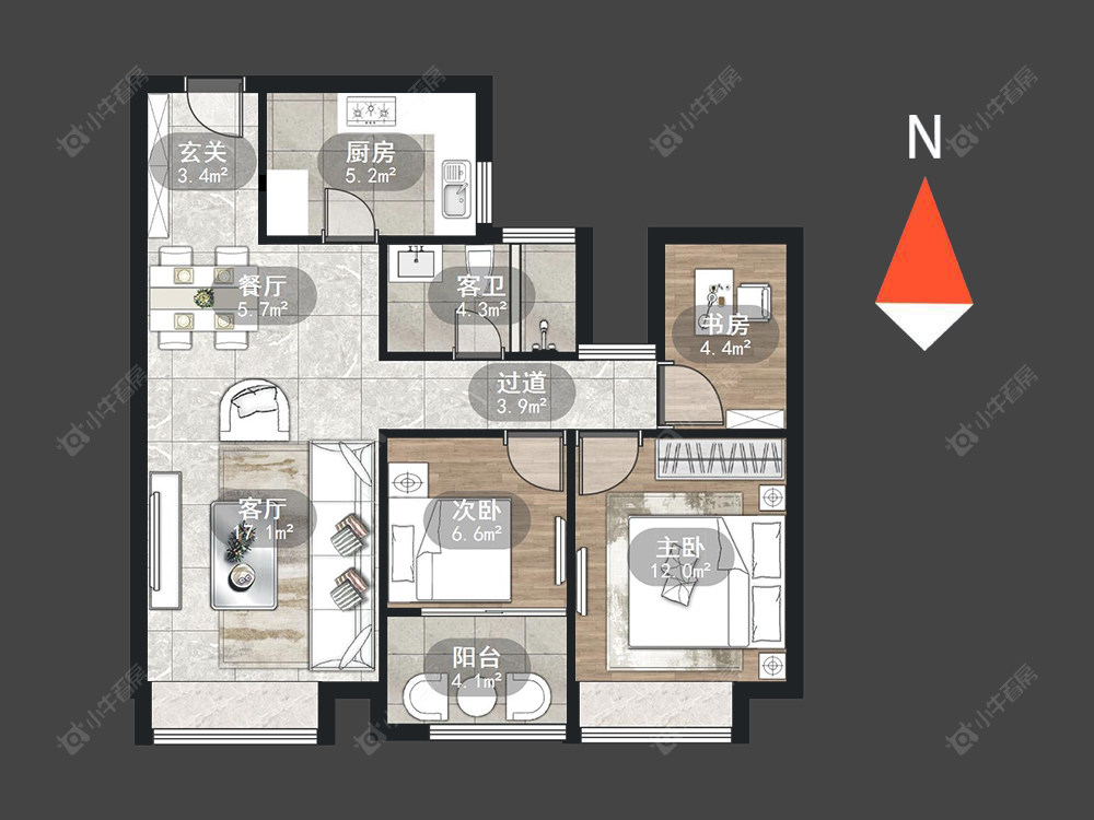 常州五星星韵城在售二手房源户型图_小牛看房