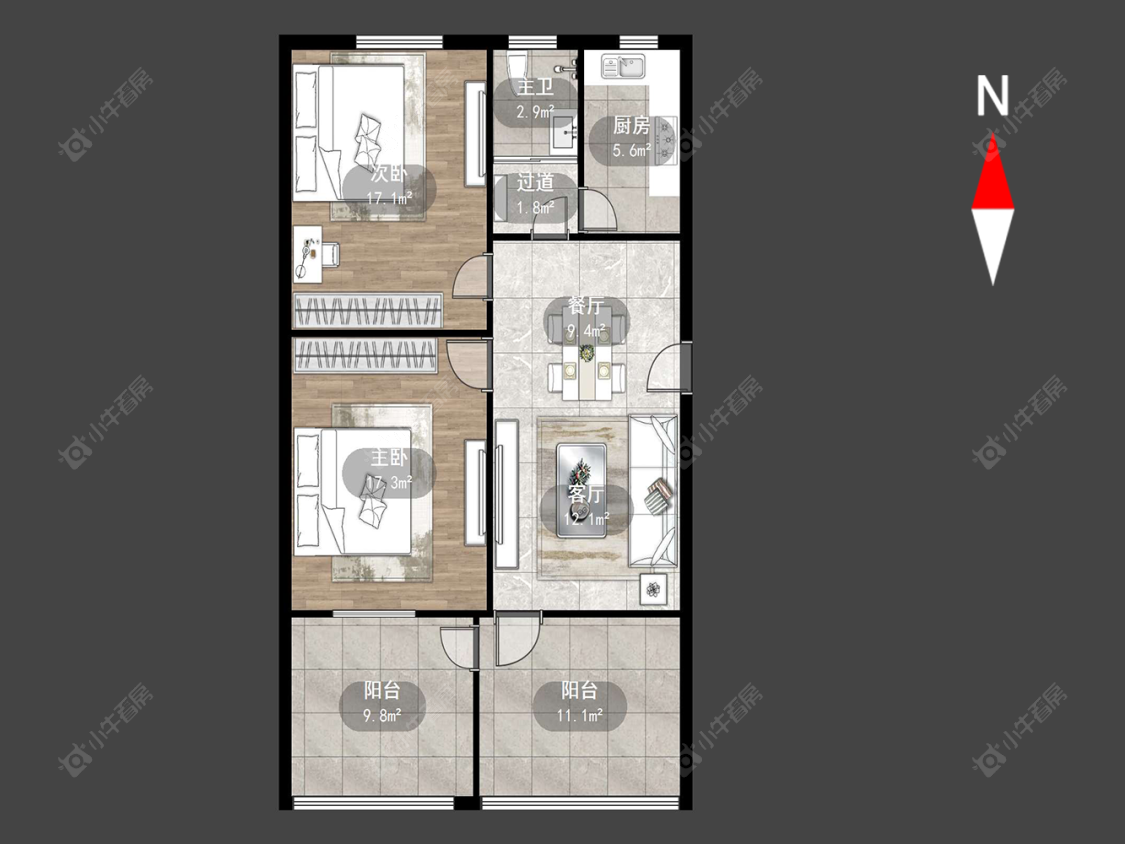 常州汇丰一村在售二手房源户型图_小牛看房