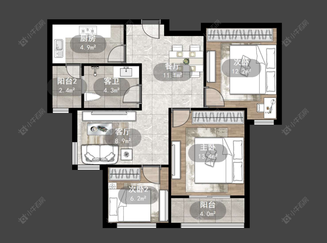 常州聚怡花园南区在售二手房源户型图_小牛看房