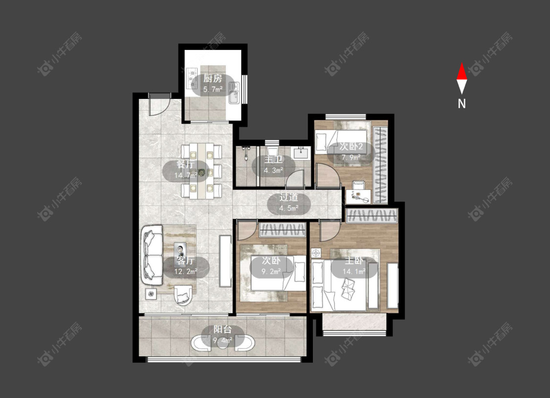 常州九洲玺在售二手房源户型图_小牛看房