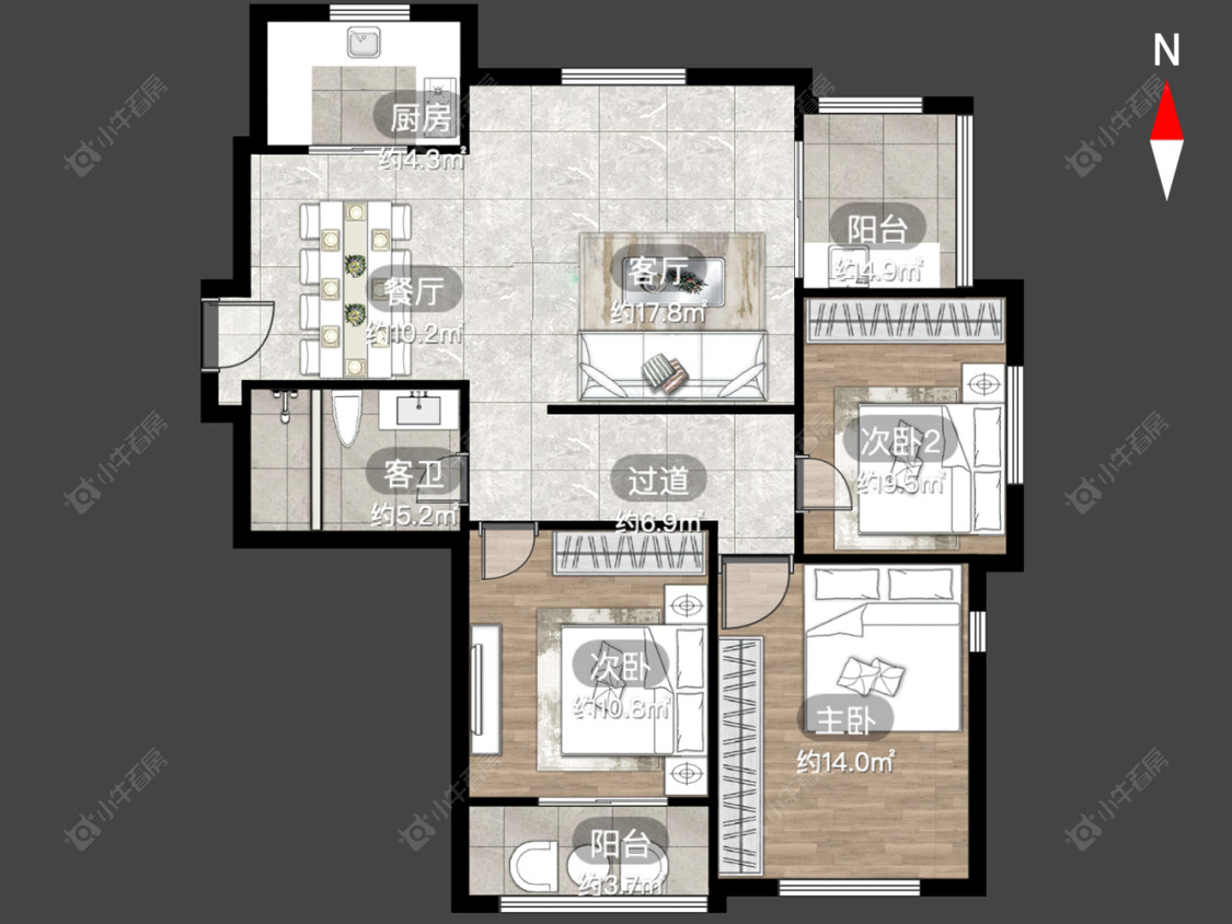 常州公园壹号一二期在售二手房源户型图_小牛看房