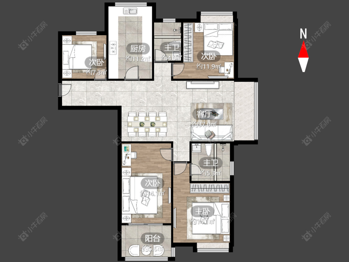 常州朗诗競园在售二手房源户型图_小牛看房