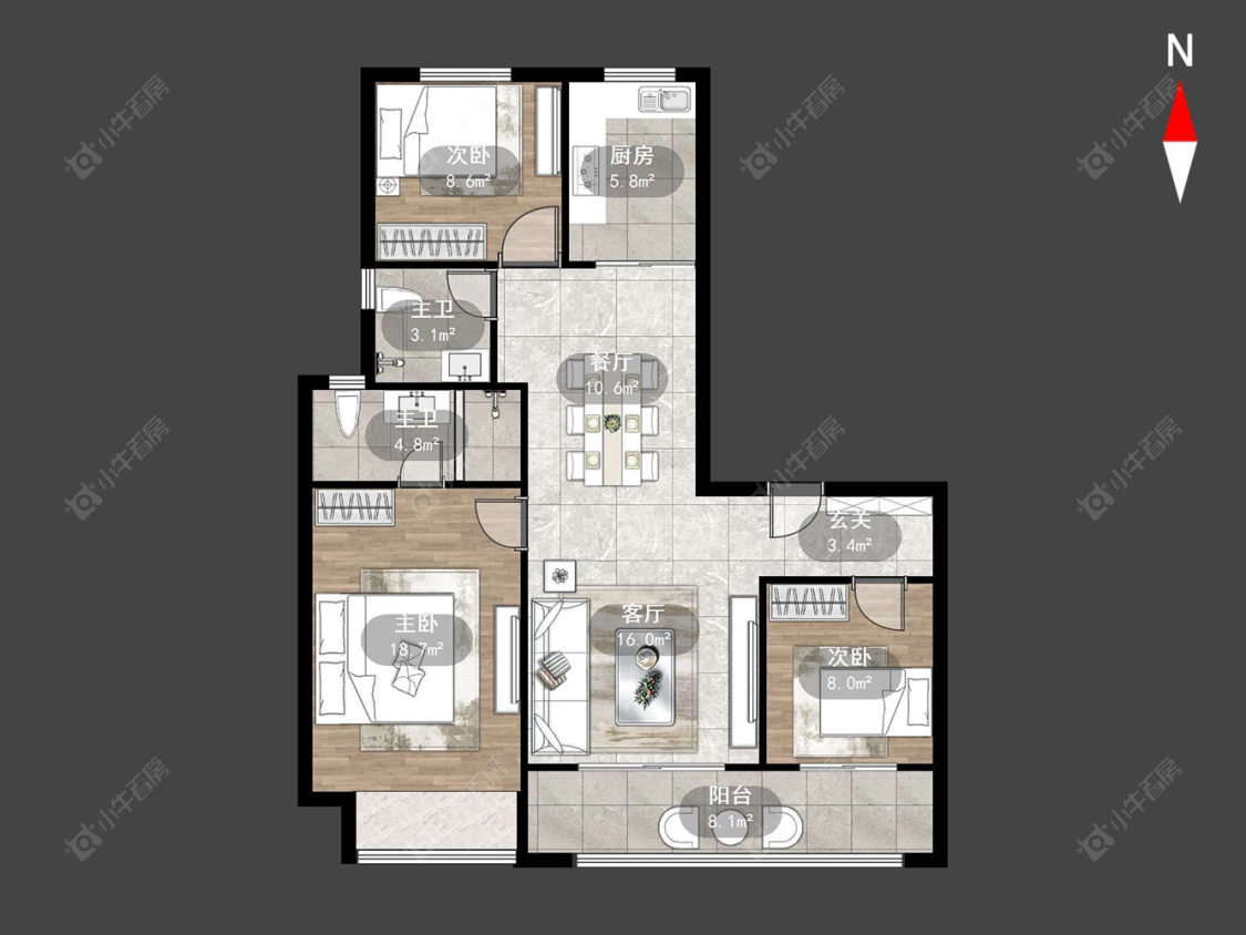常州保利和光晨樾在售二手房源户型图_小牛看房