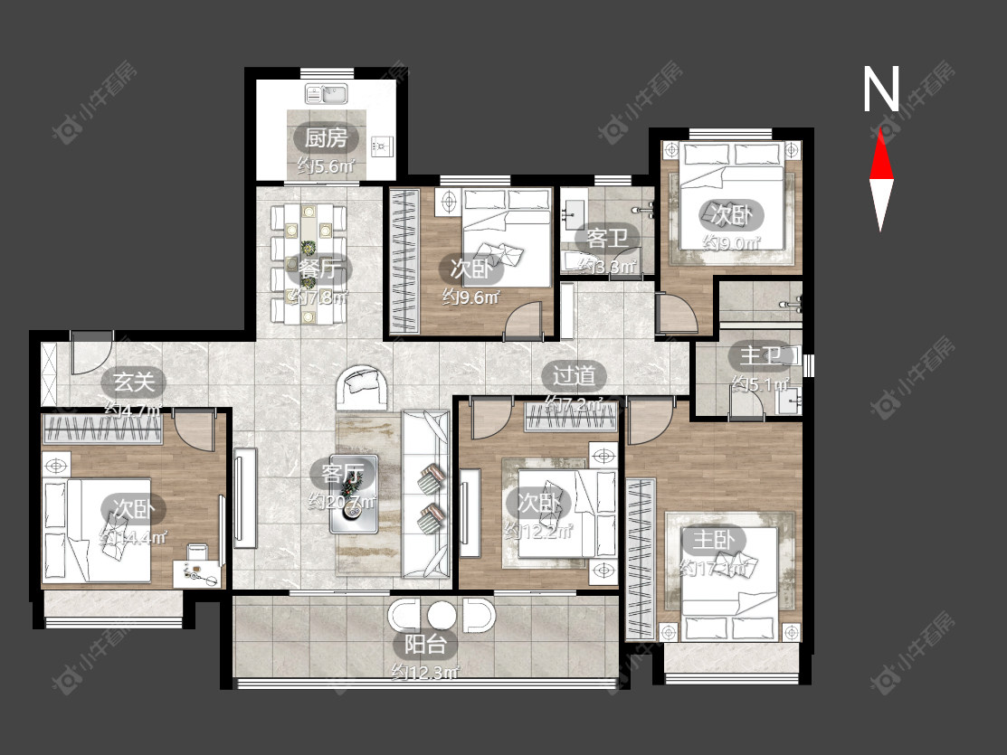 常州龙运天城在售二手房源户型图_小牛看房