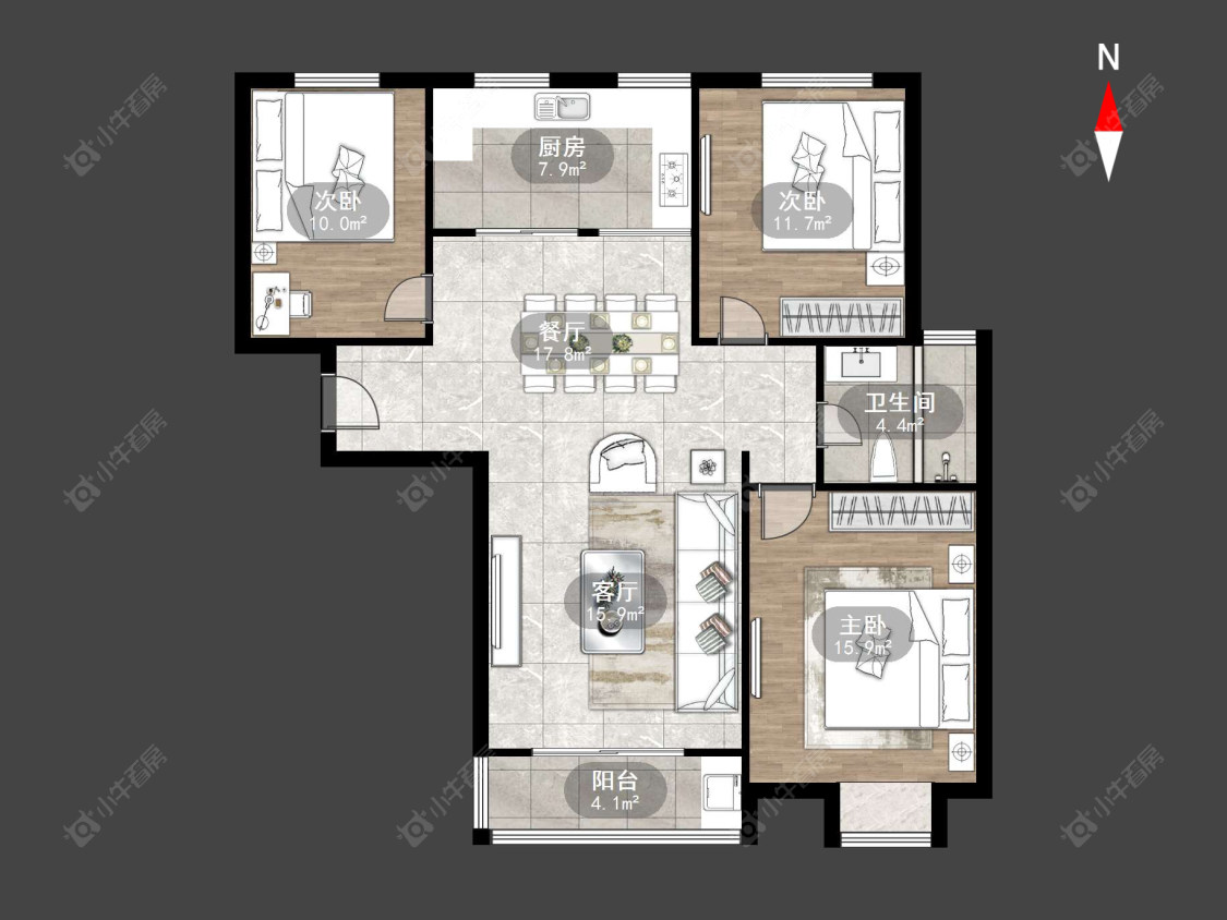常州凤凰城3室2厅1卫在售二手房房源图片