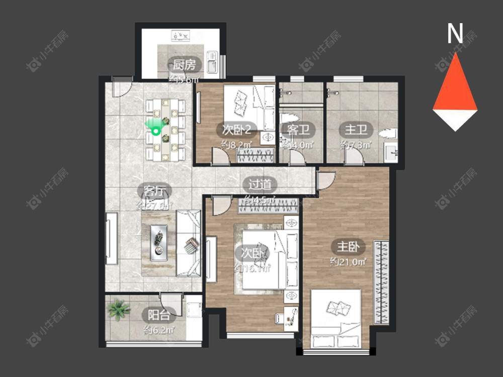 常州青建鼎都在售二手房源户型图_小牛看房