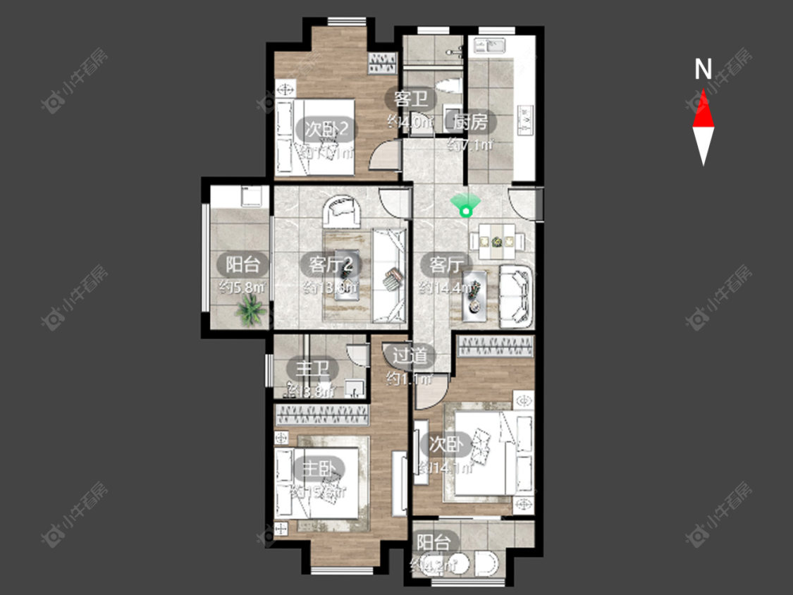 常州河枫御景花苑在售二手房源户型图_小牛看房