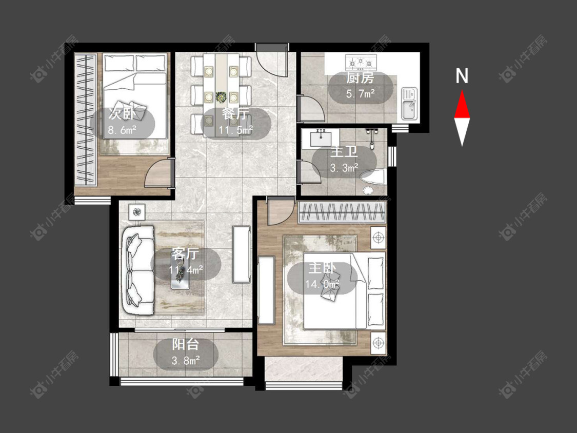 常州滨江明珠城东区在售二手房源户型图_小牛看房