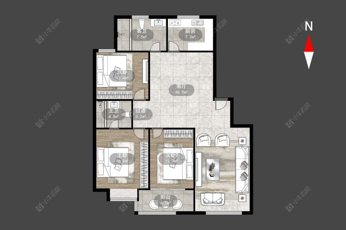 常州花园公寓在售二手房源户型图_小牛看房