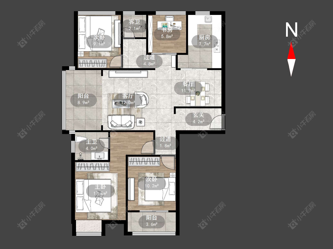 常州高成天鹅湖在售二手房源户型图_小牛看房