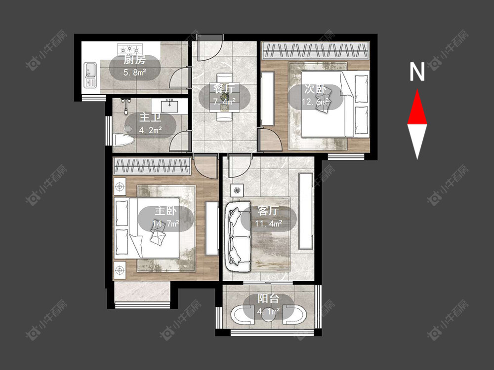 聚缘福地房源户型图 常州聚缘福地在售二手房源户型图_小牛看房