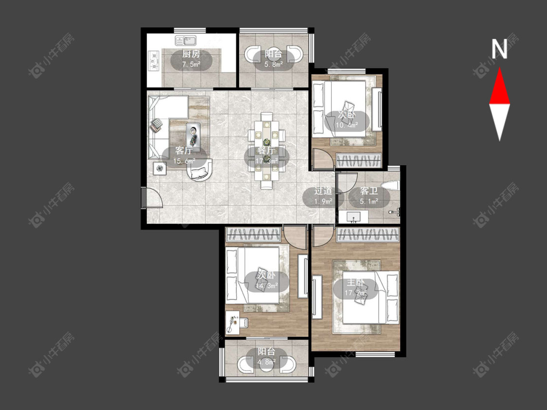 常州御城在售二手房源户型图_小牛看房