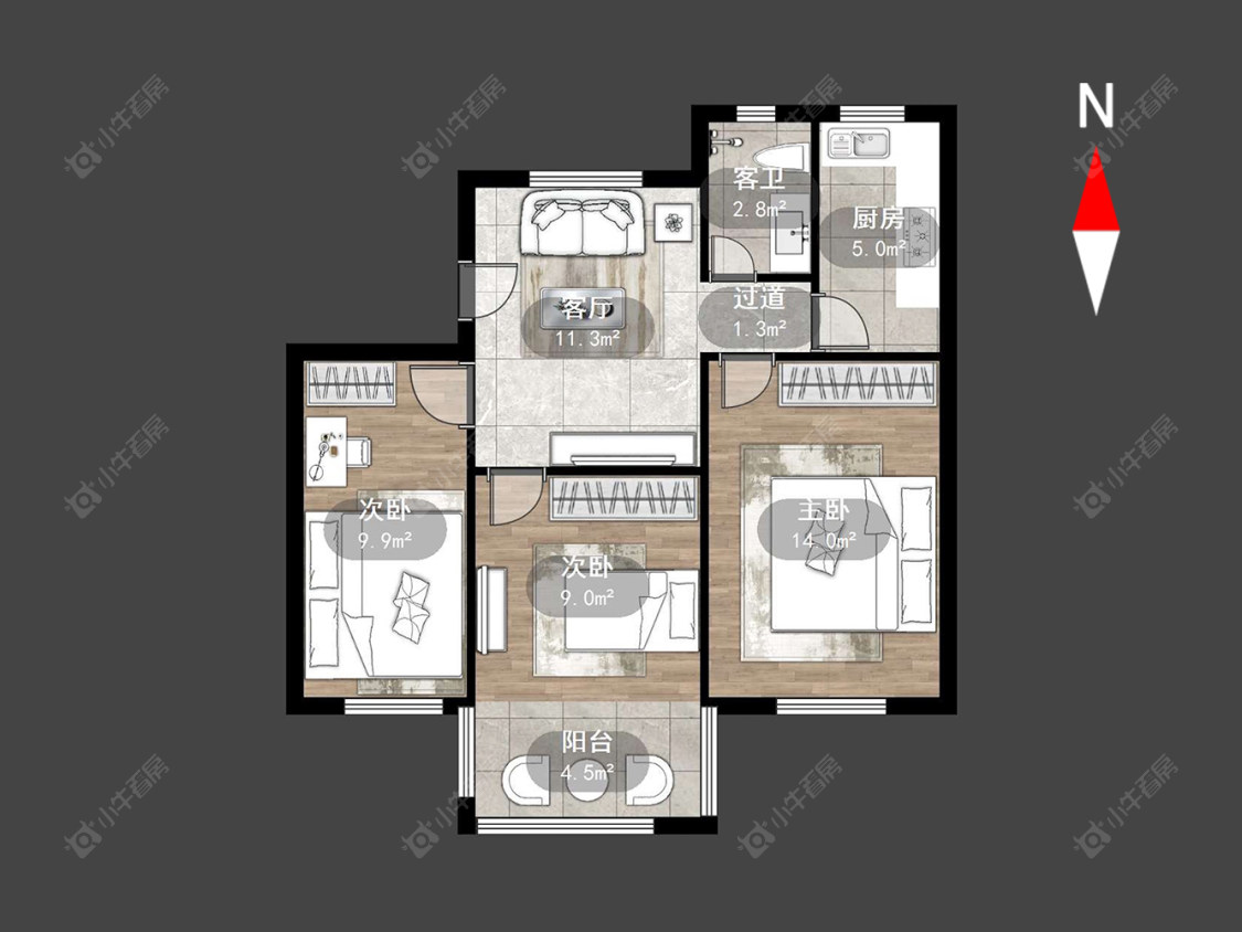 常州翠竹新村南区在售二手房源户型图_小牛看房