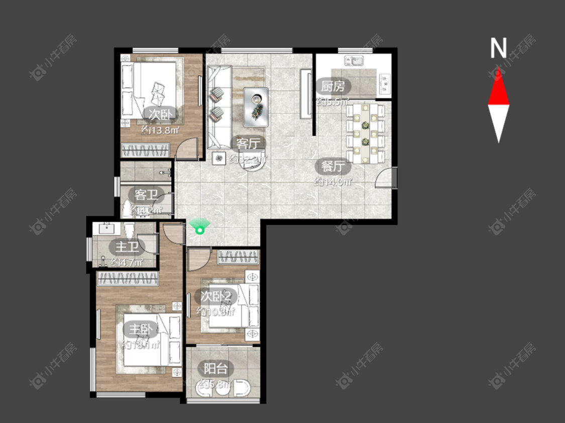 常州府西花园在售二手房源户型图_小牛看房