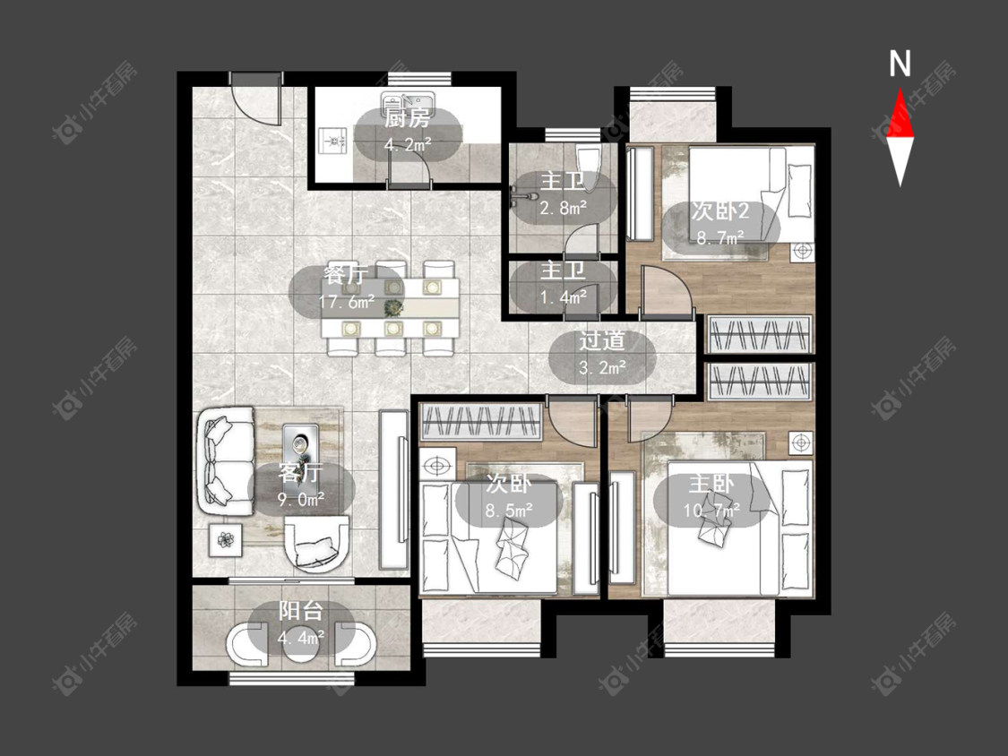 常州万科四季都会在售二手房源户型图_小牛看房