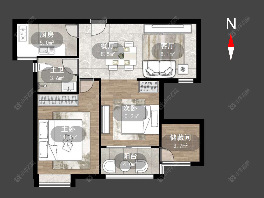 常州新城逸境园在售二手房源户型图_小牛看房