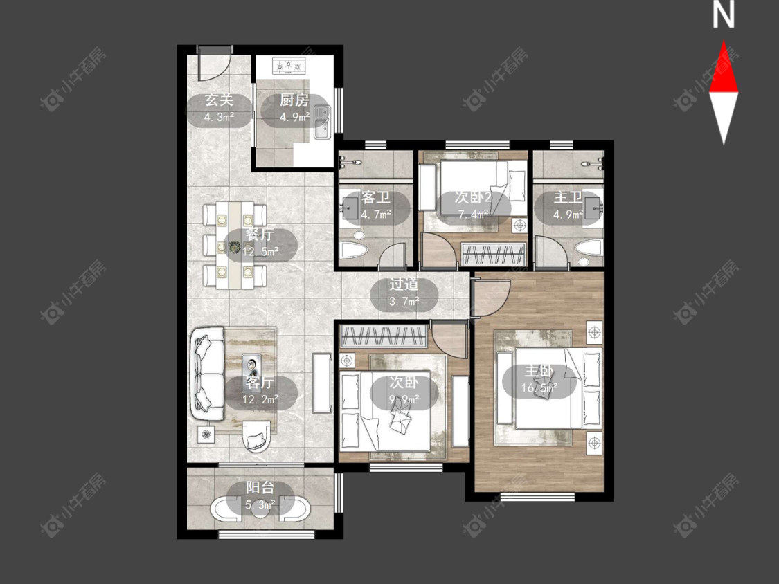 海华花园房源户型图 常州海华花园在售二手房源户型图_小牛看房