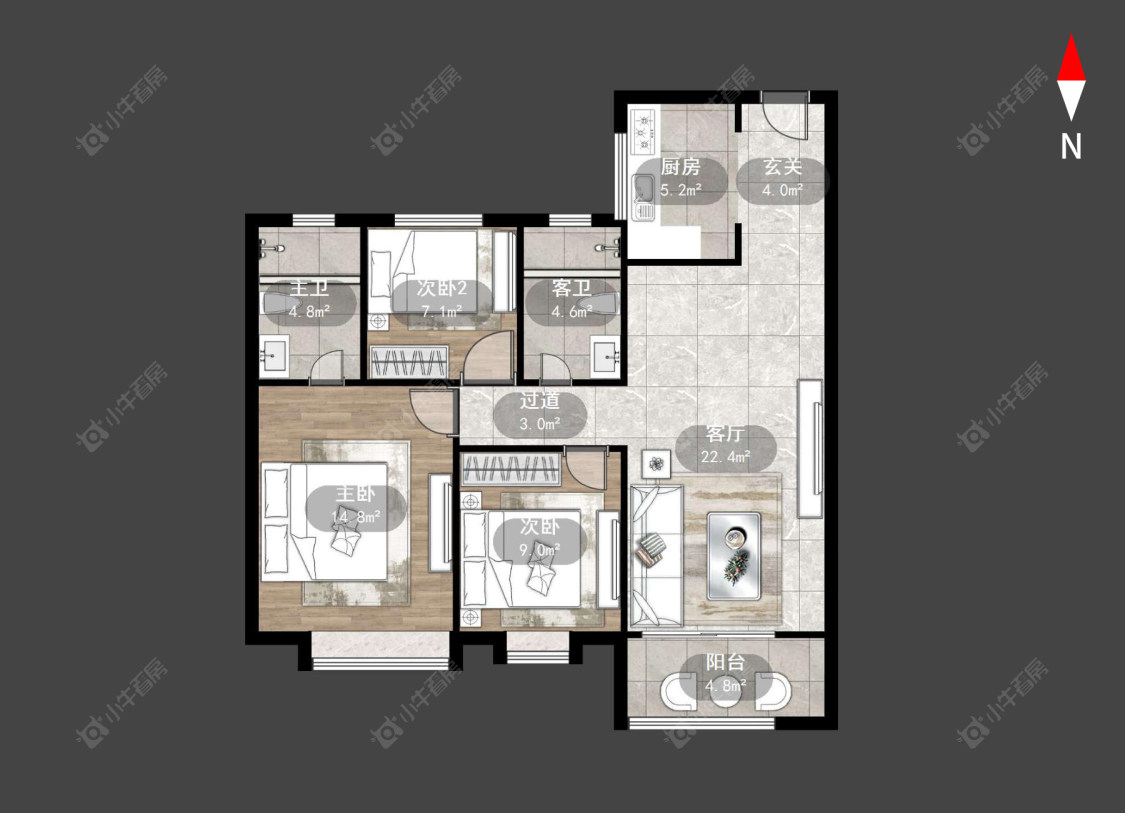 常州龙涛兰陵郡在售二手房源户型图_小牛看房